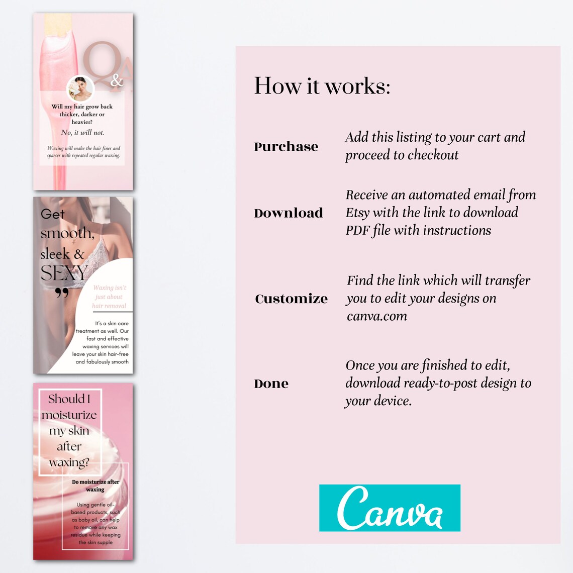 Editable Waxing Instagram Story Template Waxing Social Media - Etsy