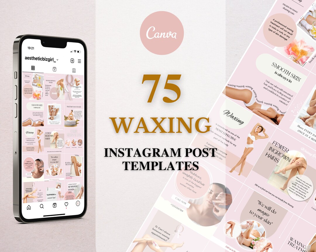 Editable Waxing Treatment Instagram Post Templates, Waxing Instagram