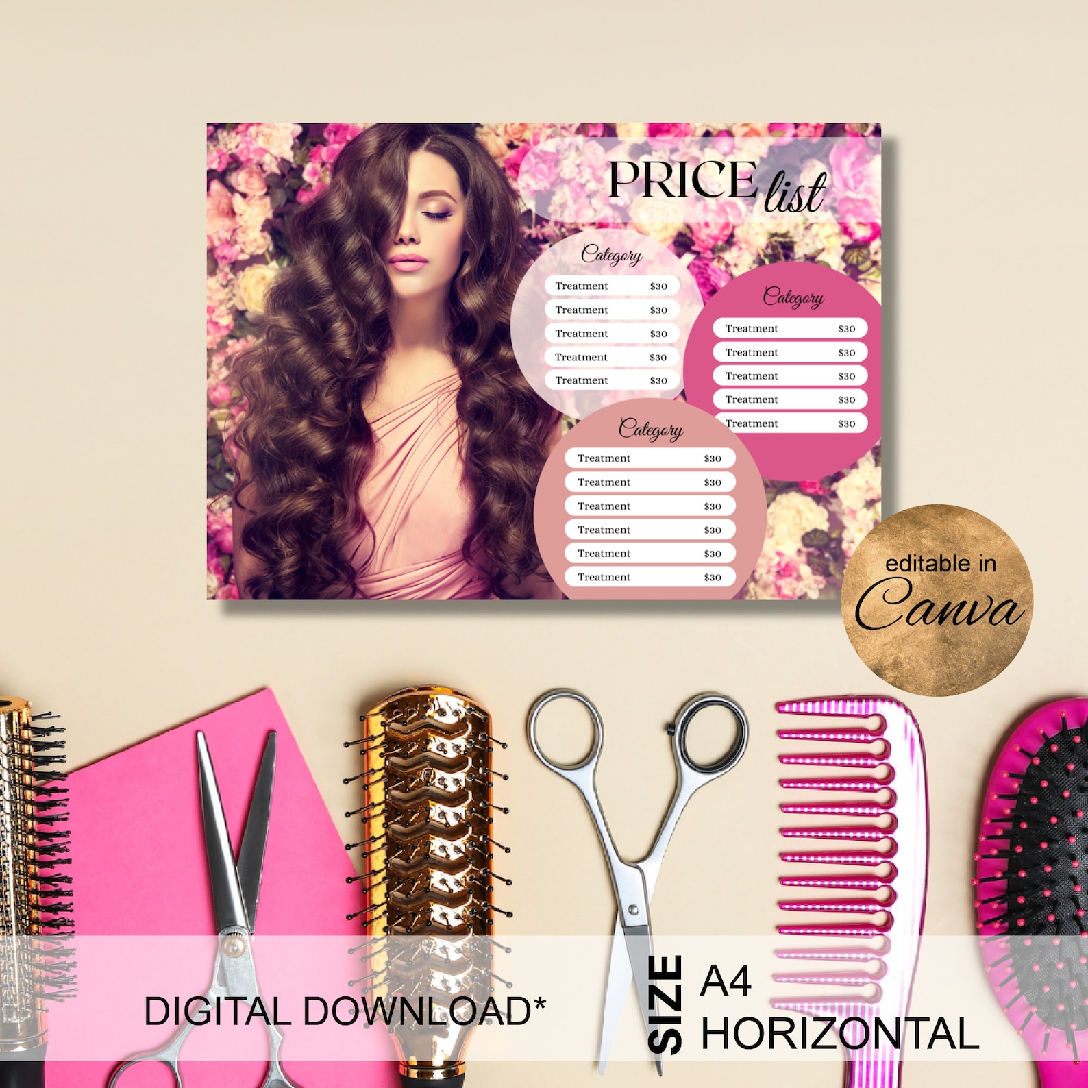 Hair Stylist Price List Template Beauty Salon Template - Etsy