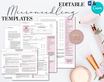 Editable Microneedling Client Intake Forms, Esthetician Consultation Form, Beauty/ Spa Business Template, Facial Treatment, Derma Roller