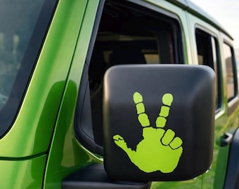 Jeep Wave Hands Set of 2 | Jeep Inspired Vinyl Decal | Car Mirror Decals