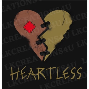 Heartless PNG, broken heart stitched clip art, heartless clip art digital download, Sublimation design digital D/L, 300 DPI