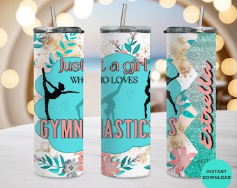 Gymnast Girl 20oz Tumbler Sublimation Design (Digital Download PNG)