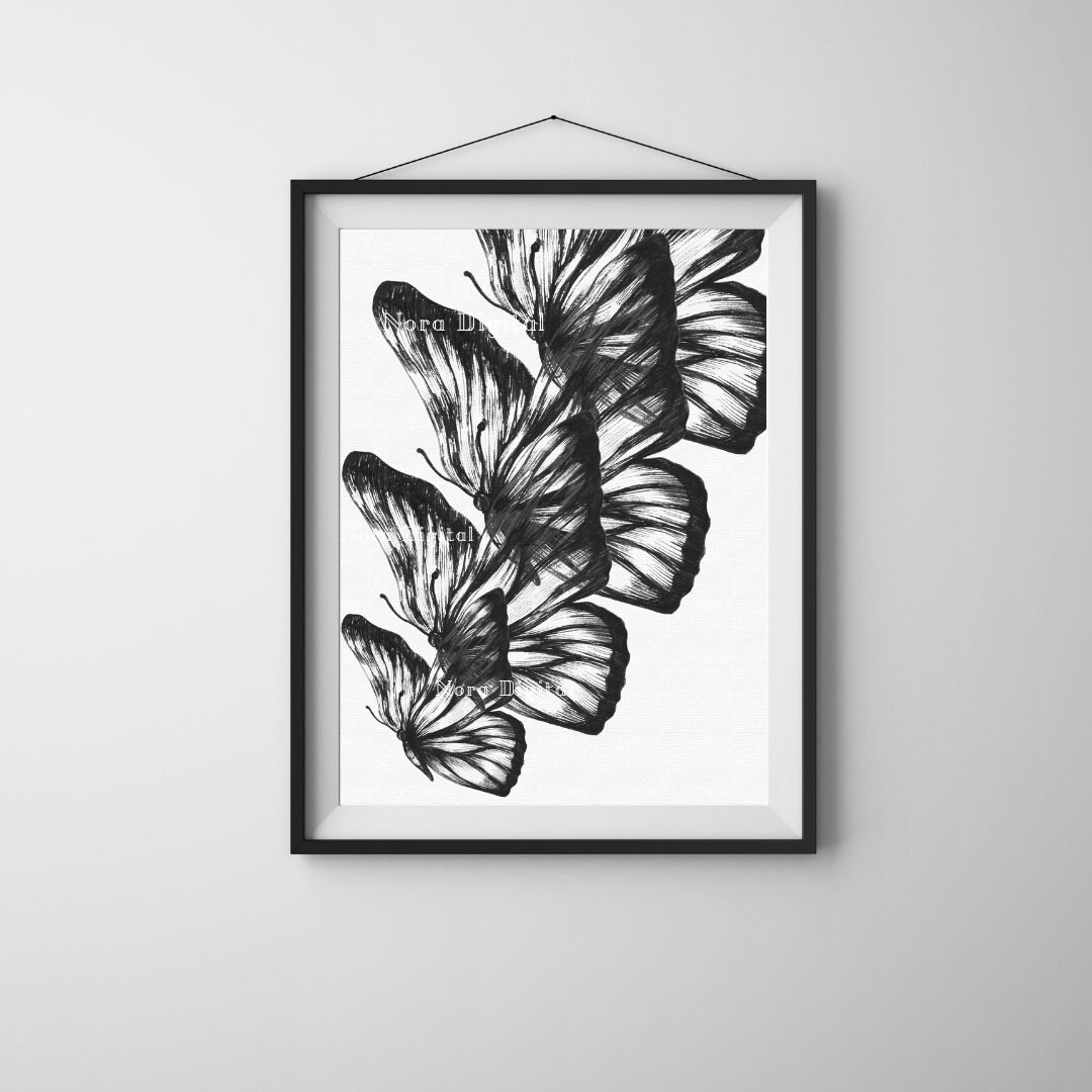 Tuval Görünümlü, Siyah Beyaz, Downloadable Painting, Modern Wall Frame