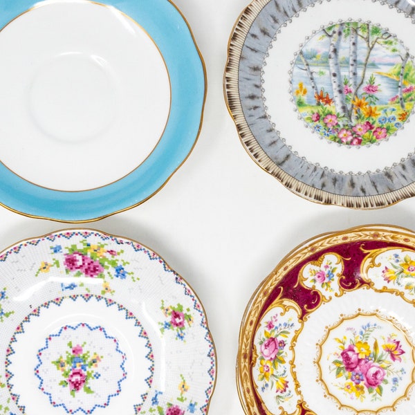 Replacement: Selection of Royal Albert orphan saucers, vintage bone china