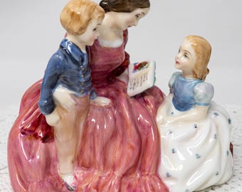Vintage Royal Doulton "The Bedtime Story" Figurine: Bone China, Made in England
