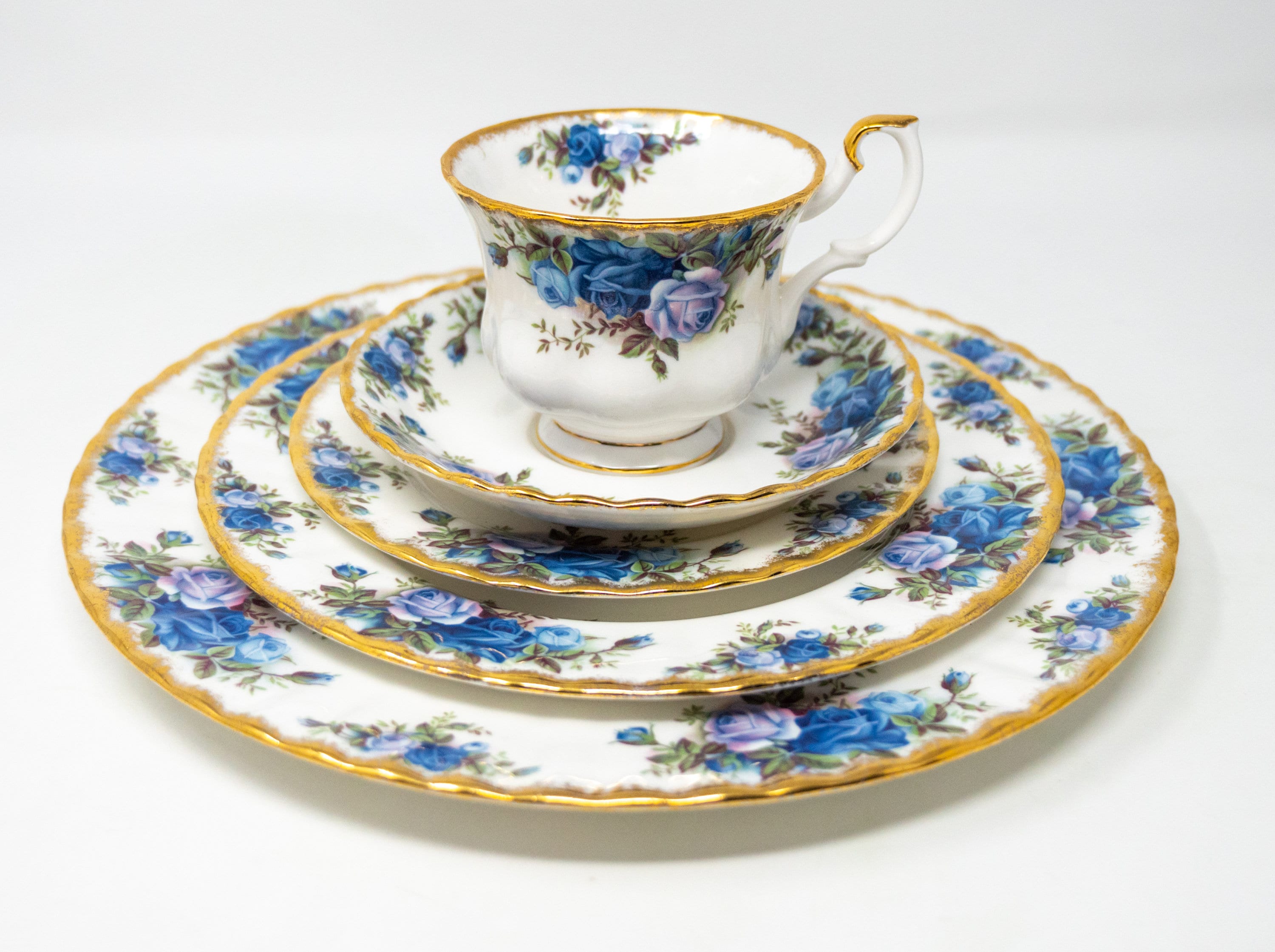 Selection of Royal Albert moonlight Rose Teacups and Mugs Vintage