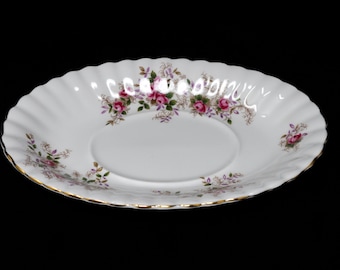 Replacement: Royal Albert "Lavender Rose" orphan underplate for gravy boat, vintage bone china
