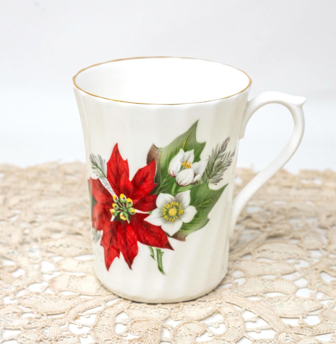Royal Stuart Fine Bone China Christmas Coffee Mug, Vintage, Floral