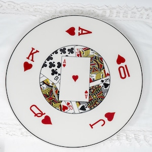 Vintage Deco Art by CTG Schaal/schaal, 12,5", speelkaarten, the Ace of Hearts, ca. jaren 90, voor kaartspelavonden