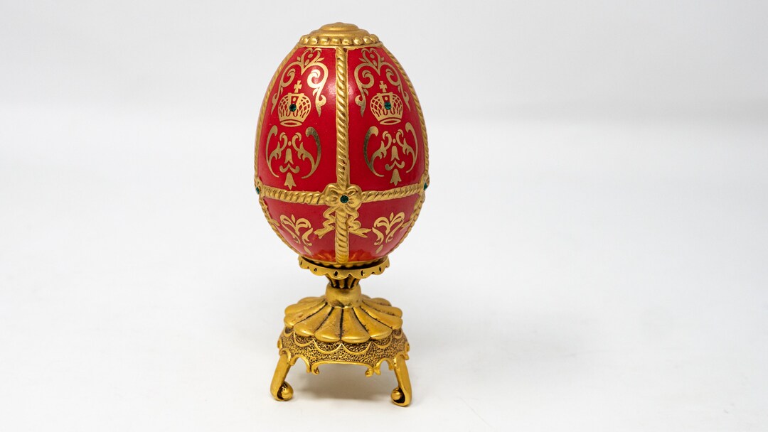 Franklin Mint Egg, Imperial Collection Golden Crown, Vintage Easter