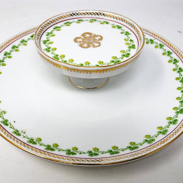 Imperial China Austria two-tier serving dish, antique dinnerware made in Austria, c. 1901