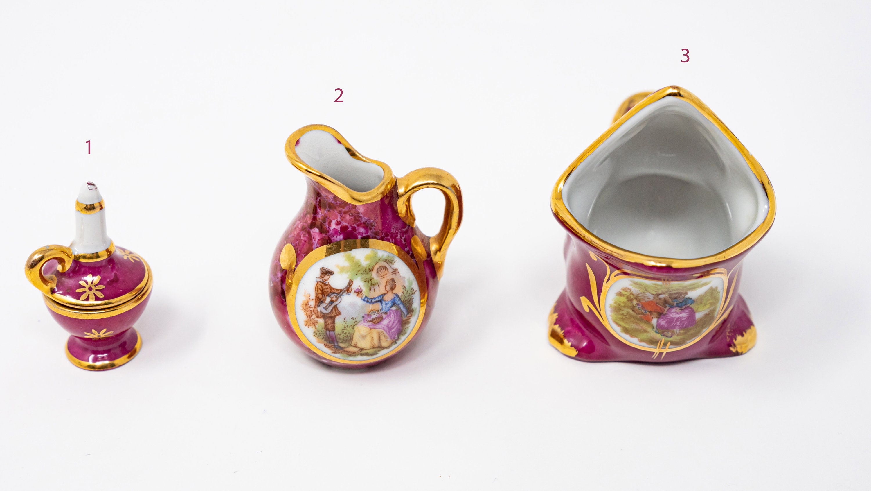 Selection of Vintage Limoges Porcelain Miniatures, France