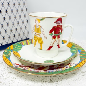 Imperial Porcelain Factory (Lomonosov) trio set in original box, Russian Ballet series &quot;Cipollino&quot; St. Petersburg, Russia, c.2000s