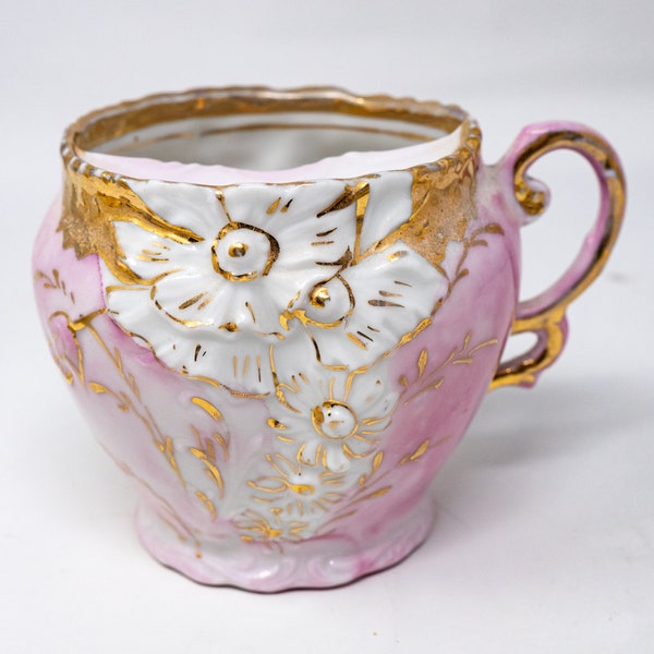 Antique hand-painted mustache teacup