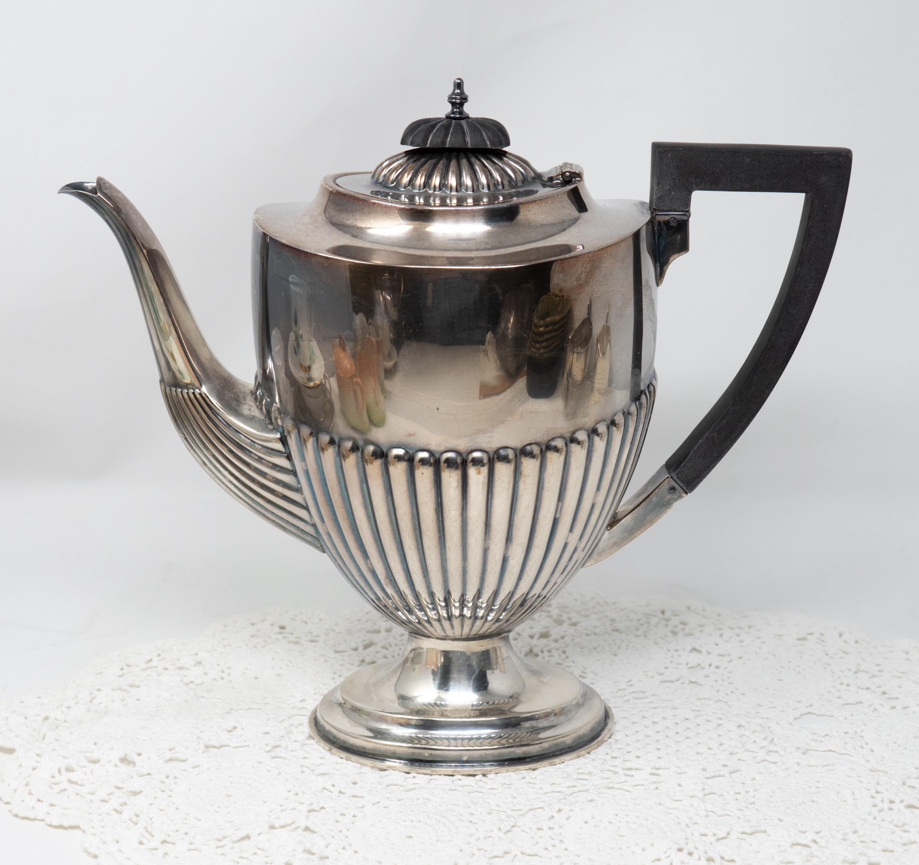 Vintage Barker Bros. Silver Plated Coffee Pot With Ebonised Handle