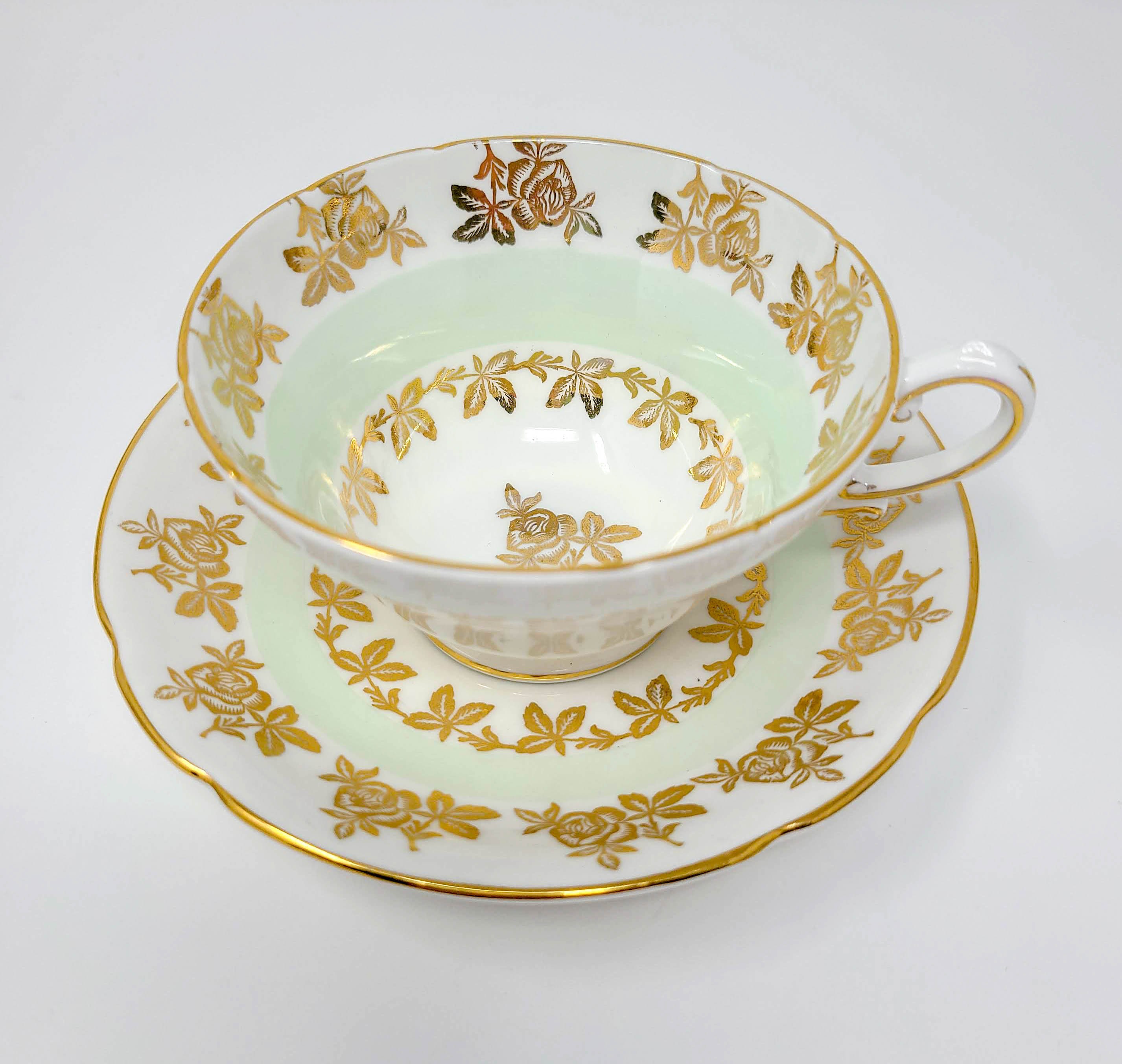 Vintage Stanley Fine Bone China Teacup and Saucer Set, 1875