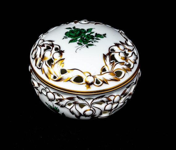 Augarten アウガルテン 花柄 金彩 陶磁器 小物入れ マリアテレジア