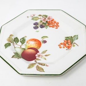 Johnson Brothers &quot;Fresh fruit&quot; octagonal plates, saucers, replacement, transferware, vintage dinnerware made in England
