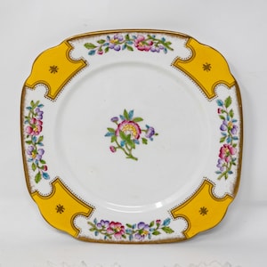 Royal Albert Yellow Floral Plate: Antique English China (7.5&quot;)