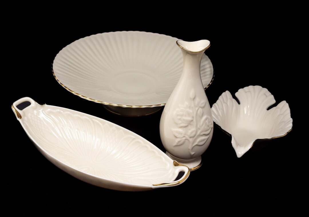 LENOX レノックス 器・花瓶 4点セット Made in USA レノックスの食器や花瓶、アメリカ製のヴィンテージボーンチャイナの