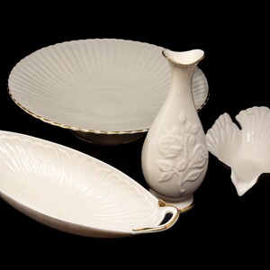Selection of Lenox tableware dishes and vases, vintage bone china made in USA