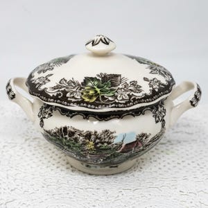Vintage Johnson Bros The Friendly Village Sugar Bowl with Lid