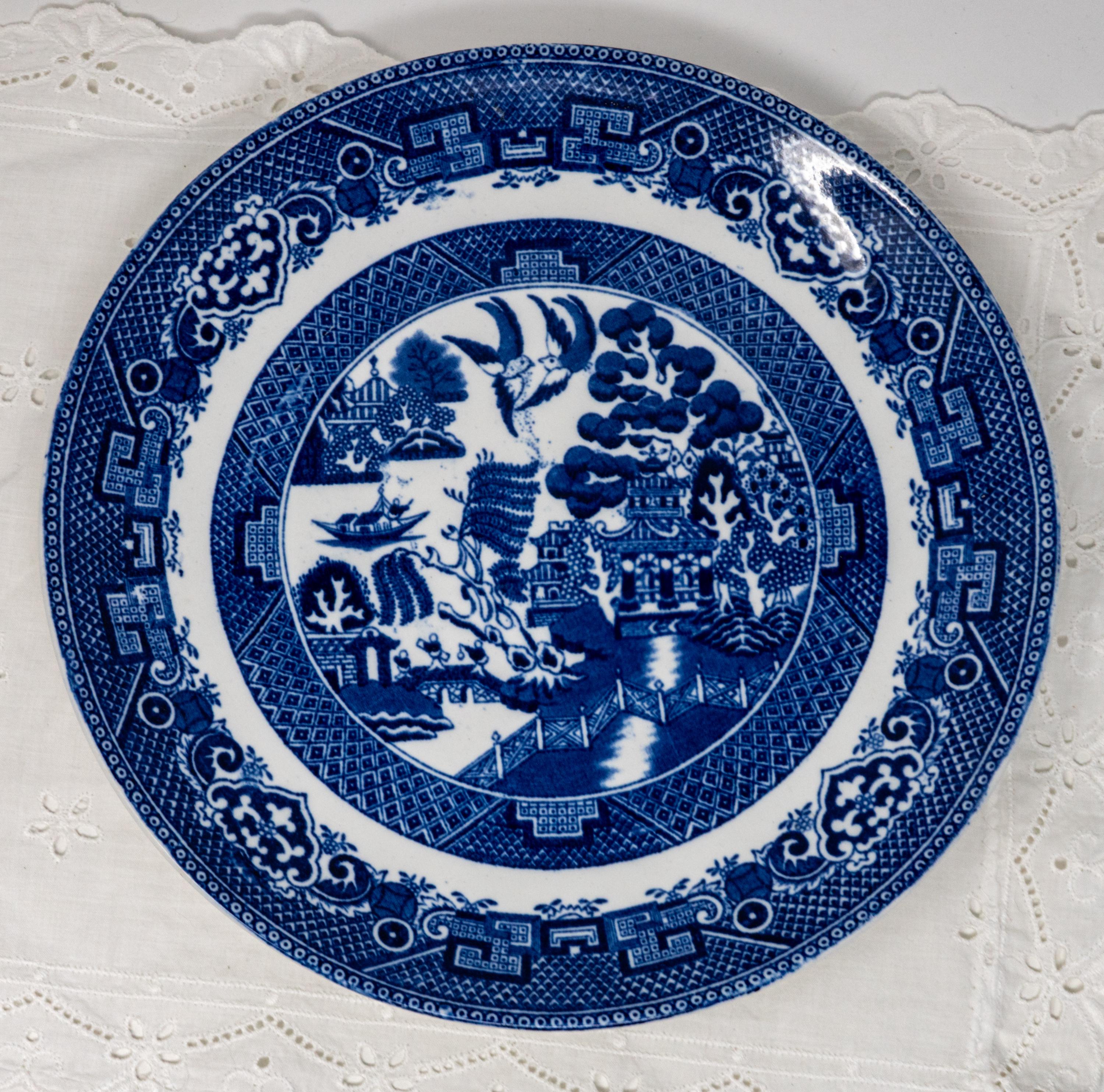 【1892〜1925年】JHW&SONS HANLEY ウィロー　デザート皿 1892〜1925年】JHW&SONS HANLEY ウィローデザート皿