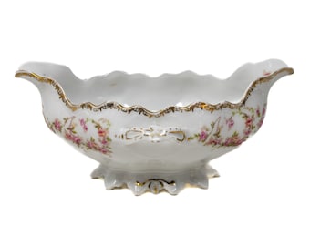Antique Altrohlau Moritz Zdekauer ruffled edge ramekin, c.1884-1909, antique dinnerware made in Austria