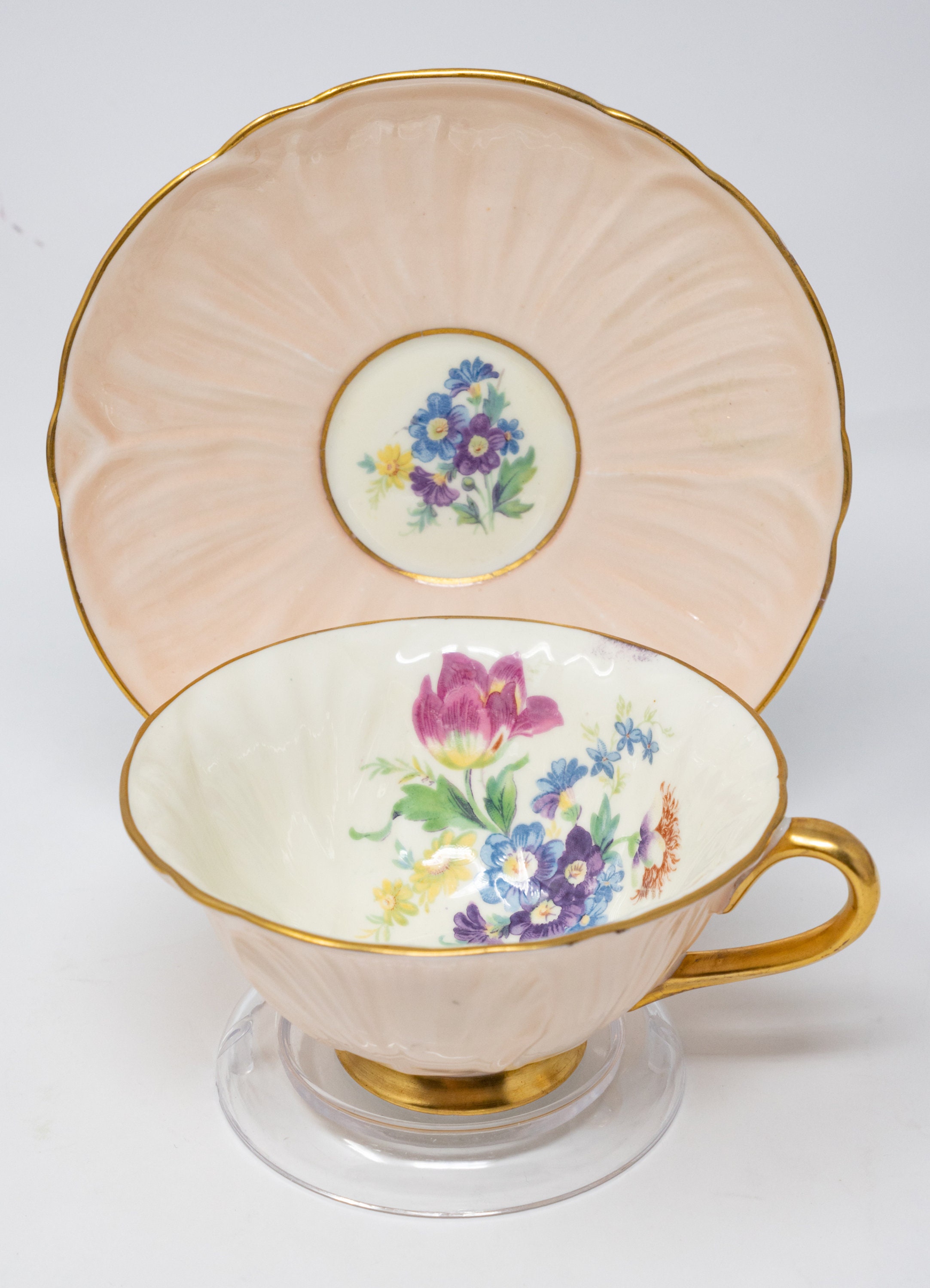 Shelley Oleander Teacup and Saucer Set Decorated With Summer Etsy