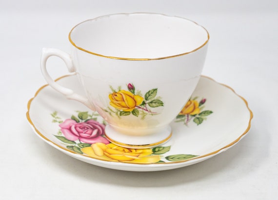 Tazza da tè + piattino porcellana Tue rosa antico set 4 pezzi