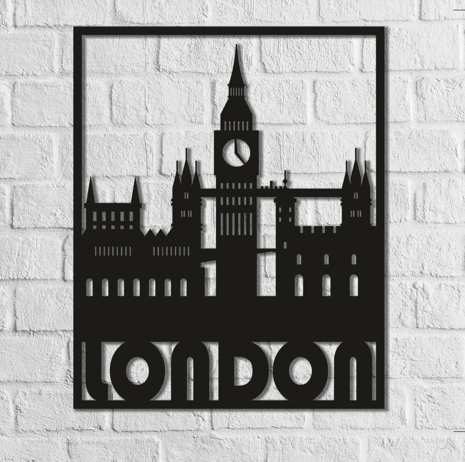 London Wall Hanging London City Poster Wood Wall Art Wood Etsy