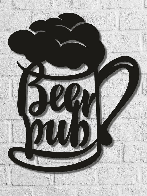 Beer Hanging Custom Wall Poster Wood Wall Decor Pub Wall Etsy