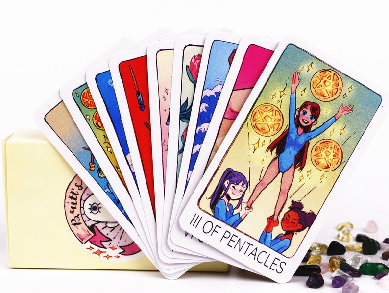 Cute tarot deck with book for beginners Pretty tarot cards Etsy