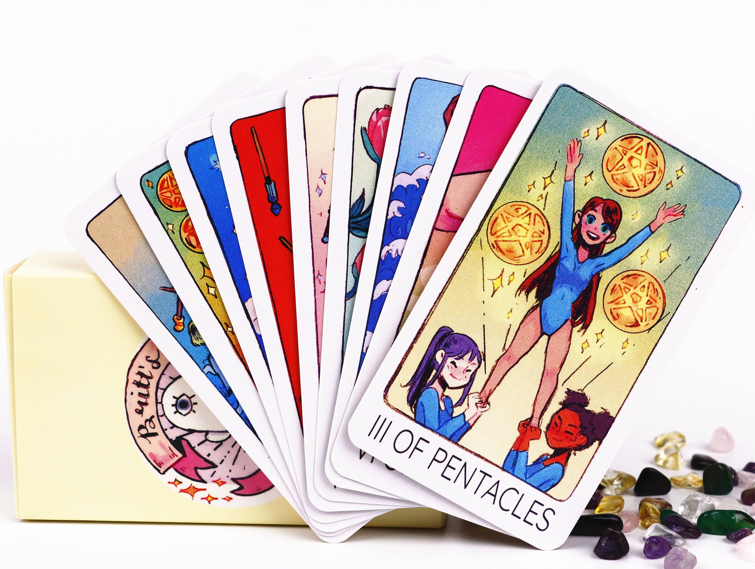 Cute tarot deck with book for beginners Pretty tarot cards Etsy