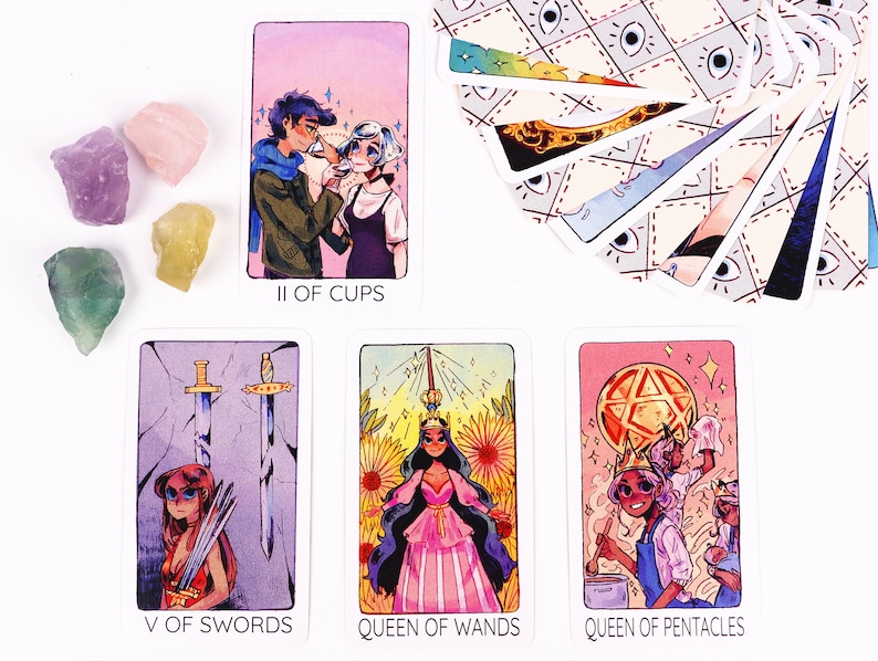 Cute Tarot Deck With Book For Beginners Pretty Tarot Cards Etsy