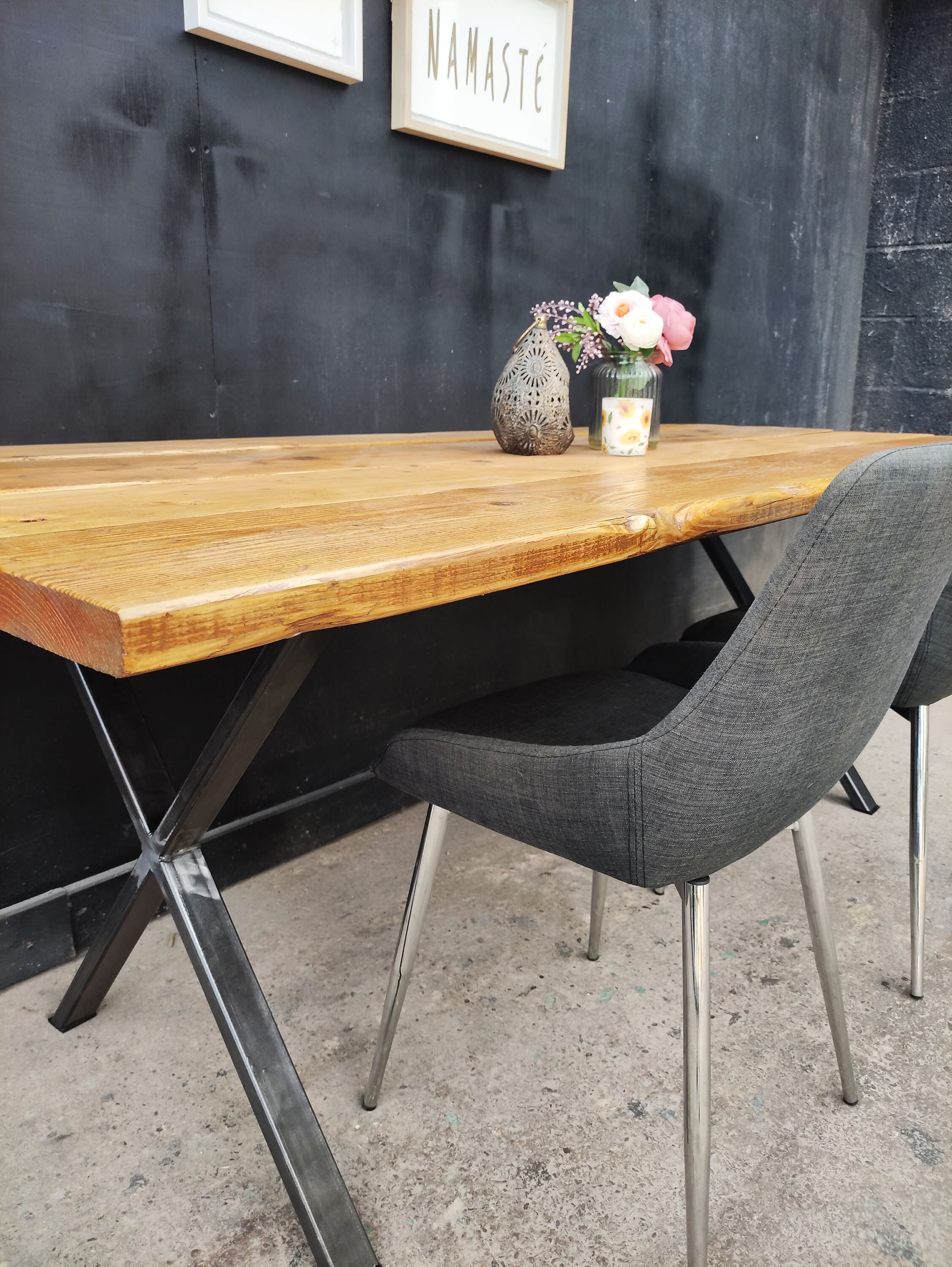 DINING TABLE BENCHES X'frame Dining Table Industrial Etsy UK