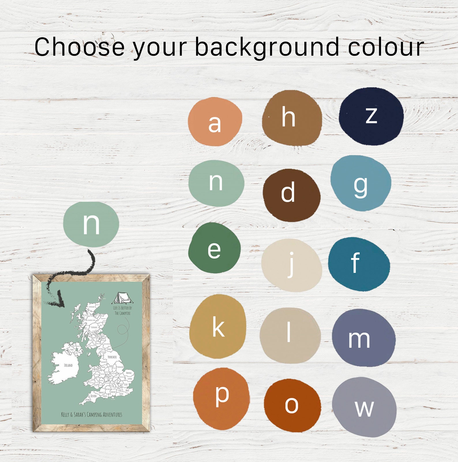 Personalised Camping Gift, UK Pin Map for Mapping Your Travels, Camping