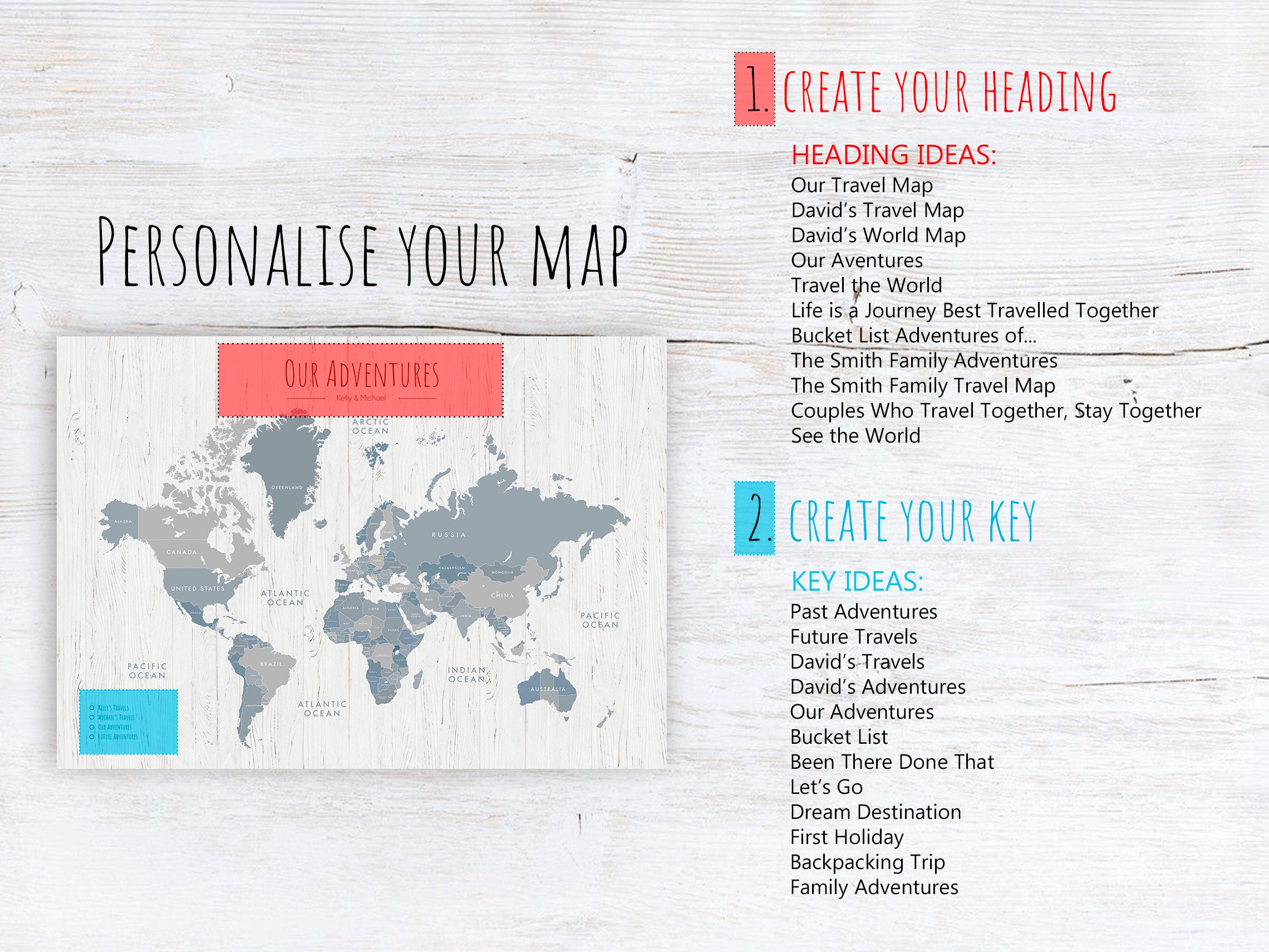 WORLD PIN MAP World Map Push Pin Grey Blue Framed Push Etsy UK