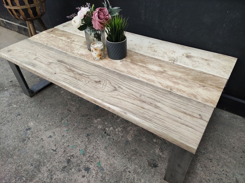 Industrial Style COFFEE TABLE Unique Chunky Steel & Reclaimed Etsy UK