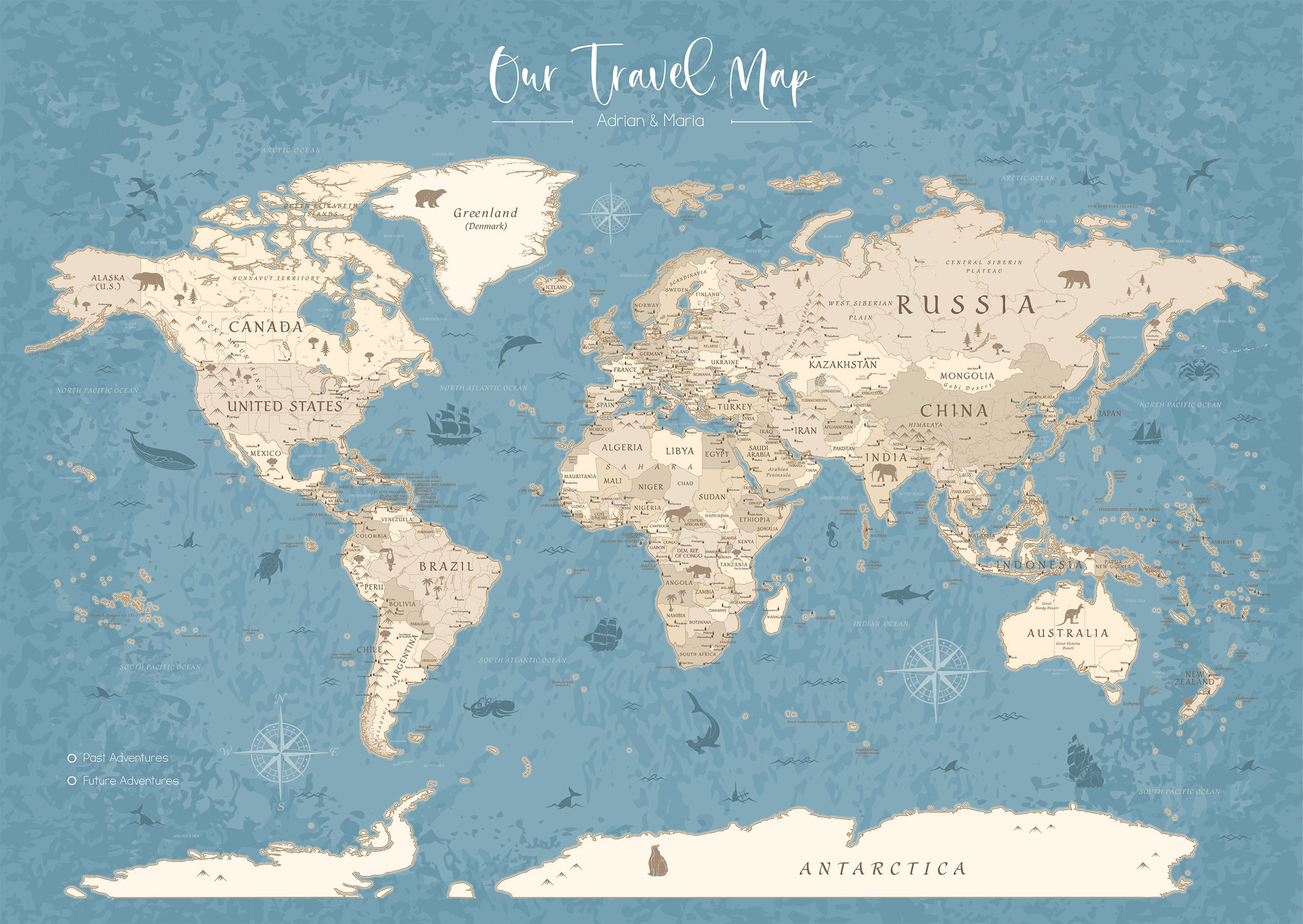 WORLD PIN MAP Blue World Map Push Pin Framed Push Pin Map Etsy UK