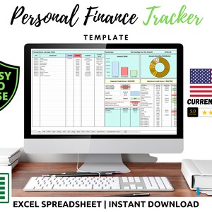 Personal Finance Tracker Spreadsheet | Money Saving Management | Income and Expense Tracking | Budgeting | Easy to use | MS Excel