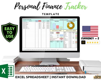 Personal Finance Tracker Spreadsheet | Money Saving Management | Income and Expense Tracking | Budgeting | Easy to use | MS Excel