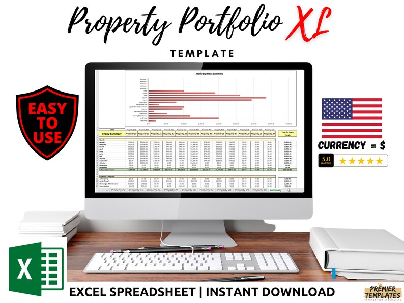 Property Portfolio XL Spreadsheet 140 Rental Property Etsy UK
