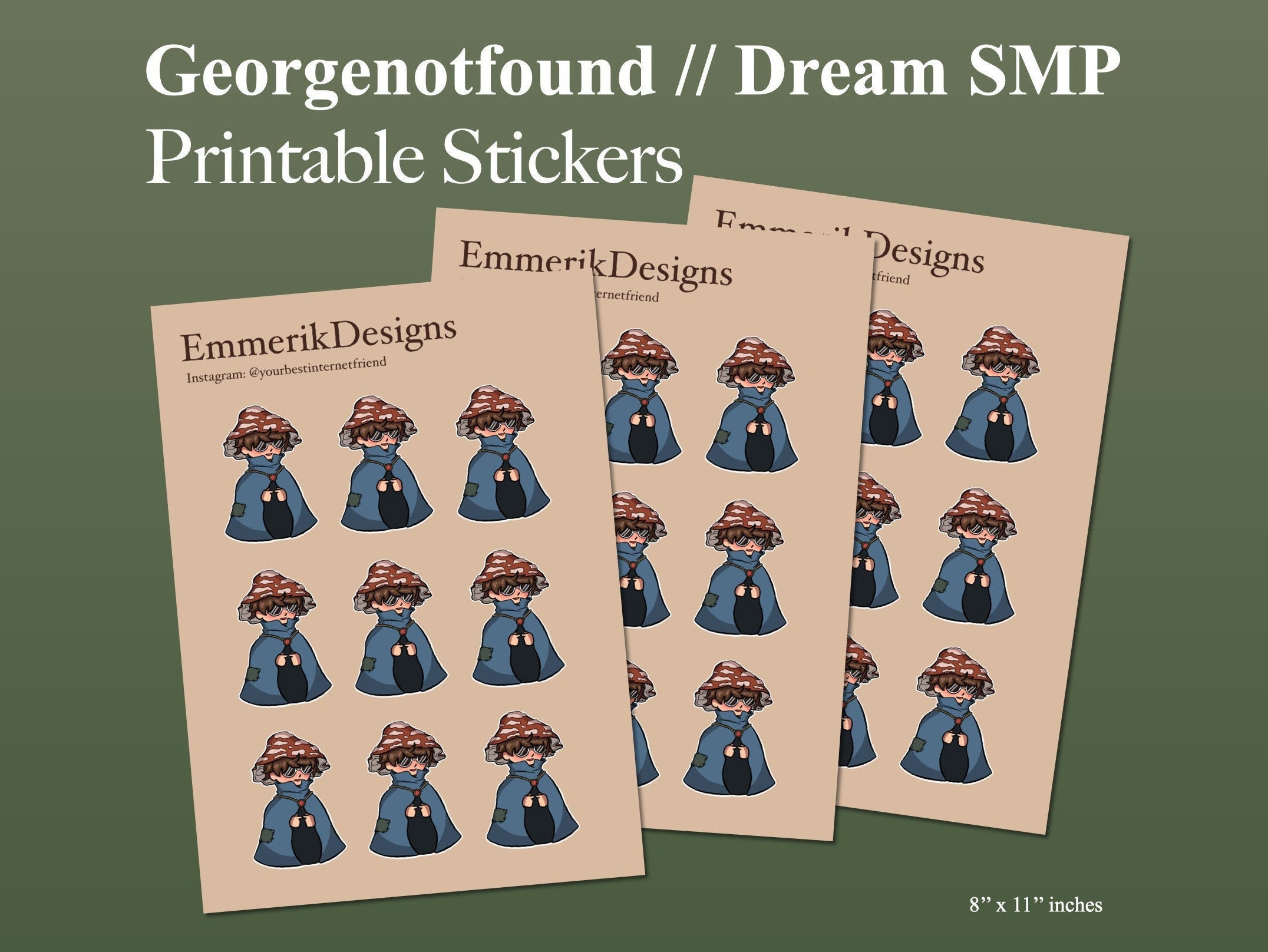 printable stickers georgenotfound dream smp digital etsy