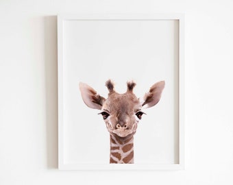 Giraffe print, Nursery wall decor, Digitalprint for baby room, Poster Kids animal wall art, Pintable art, Baby Animal Print, Unique art gift