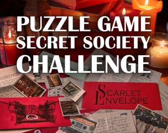 Puzzle Game for Mom - Secret Society "Intro to Mysteries". Tabletop Escape Room to Play At Home. Date Night Couple Activity Idea