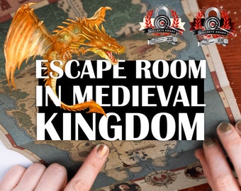 Medieval Puzzle Game "Tale of a Golden Dragon". Escape Room Date At Home. Magical Wizarding Quest. Family & Fantasy Lover Gift Idea