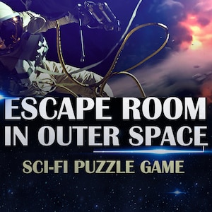 Escape Puzzle Game "Distress Call from Outer Space". Sci-fi Escape Room Detective Investigation in Space. Solve a Crime. Fun Geek Date Night