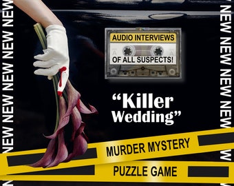 Date Night Murder Mystery Puzzle Game «Killer Wedding» Solve True Crime Cold Case Investigation. Birthday Gift Couple Detective Escape Room